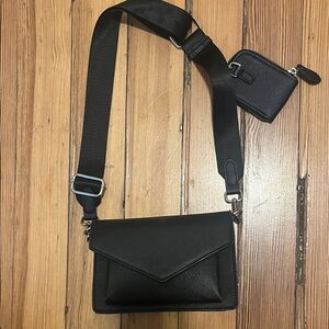 Urban Expressions Black Crossbody Bag with Pouch